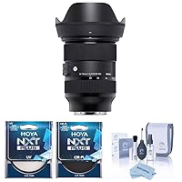 24-70mm F2.8 DG DN Art Lens for Sony E, Bundle with Hoya NXT Plus 82mm UV+CPL Filter Kit, Cleaning Kit, Cloth