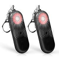 Personal Safety Alarm for Women - 2 Pack 130dB Self Defense Keychains Siren Whistle, Replaceable Battery with LED Strobe Light - Emergency Security Safe Protection Devices for Kids Elderly