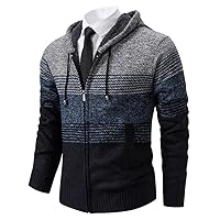 Men's Hooded Cardigan Sweater Coat Casual Hoodies Streetwear Knitted Clothing