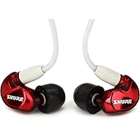 Shure SE535LTD Professional Wired Sound Isolating Earbuds, High Definition Sound + Natural Bass, Three Drivers, Secure in-Ear Fit, Detachable Cable, Durable Quality - Red