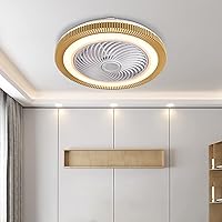 Ceiling Fans, Fan with Ceiling Light Mute Fan Lighting 3 Speeds Bedroom Led Ceiling Fan Light with Remote Control Modern Living Room Quiet Fan Ceiling Light with Timer/Gold