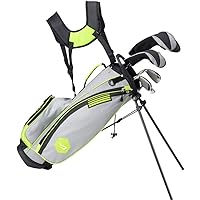 Junior Packaged Golf Sets Ages 5-8 Drvr/Hyb/2Irns/Putter/Bag Graphite Green/Grey Right