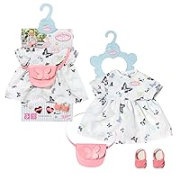 Deluxe Butterfly Dress - to Fit 43cm Baby Annabell Dolls - Deluxe Set Includes Beautiful Dress, Bag, Sandals and Clothes Hanger - Suitable for Children Aged 3+ Years - 706701
