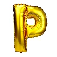 32 Inch Gold Foil Balloons Letter A to Z Number 0 to 9 Party Wedding Birthday Decoration (Letter P)