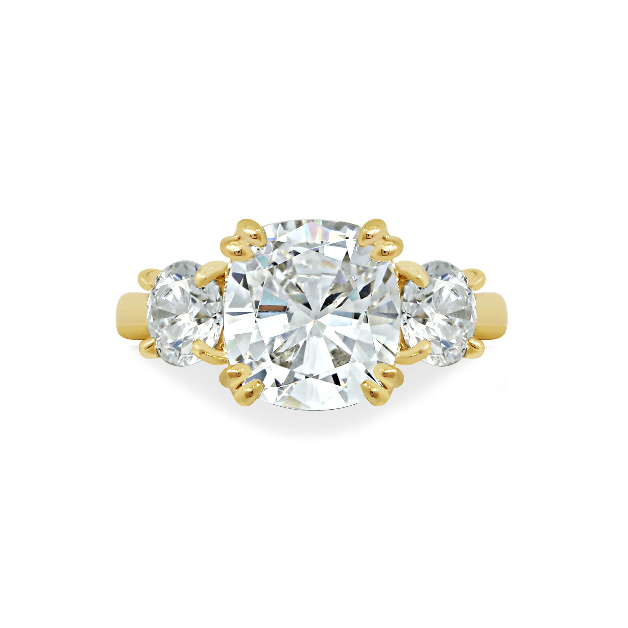 Amazon Collection Yellow-Gold-Plated Sterling Silver Cushion Cut Celebrity 