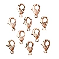 12mm Rose Gold Plated Brushed Lobster Clasp Set of 10