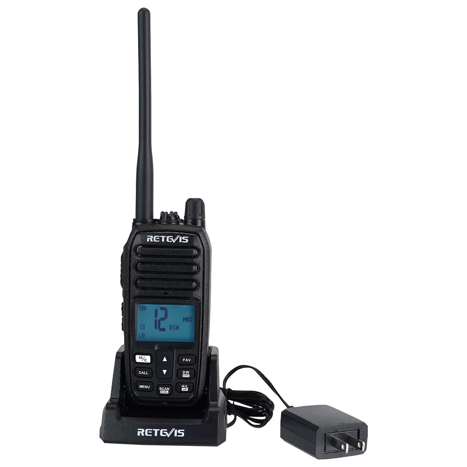 Retevis RM21 Marine Band Handheld Radio,Marine Two-Way Radios,Active Noise Cancellation,Suppress Background Noise,Ship to Shore Radio for Jet Ski