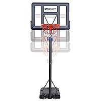 AWII Sports Basketball Hoop Outdoor 10ft Adjustable, Portable Basketball Hoop Goal System with 44 Inch Shatterproof Backboard for Kids Youth Adults Play in Backyard/Courts/Indoor