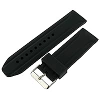 26mm Milano WB Trendy Black Rubber Silicone Waterproof Watch Band Strap BT4