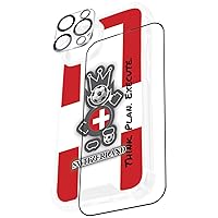 Custom Case for iPhone 15, 14, 13, Pro, Plus, Pro Max, Personalized Text, Name, Stylish Cover with Screen and Camera Lens Protector, Soccer Patterns (Text on Side)