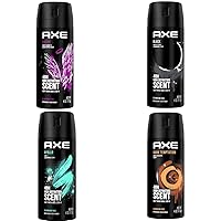 AXE Deodorant Bodyspray for Men, Apollo, Excite, Black, Dark Temptation 48 Hours Deodorant Body Spray AHSR Products Bundle Set, Gift Set Packing, Masculine Scent 150 ml (Pack of 4)