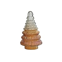 Creative Co-Op 4-1/2' Round x 8' H Embossed Two-Tone Mercury Glass Tree, Amber Color