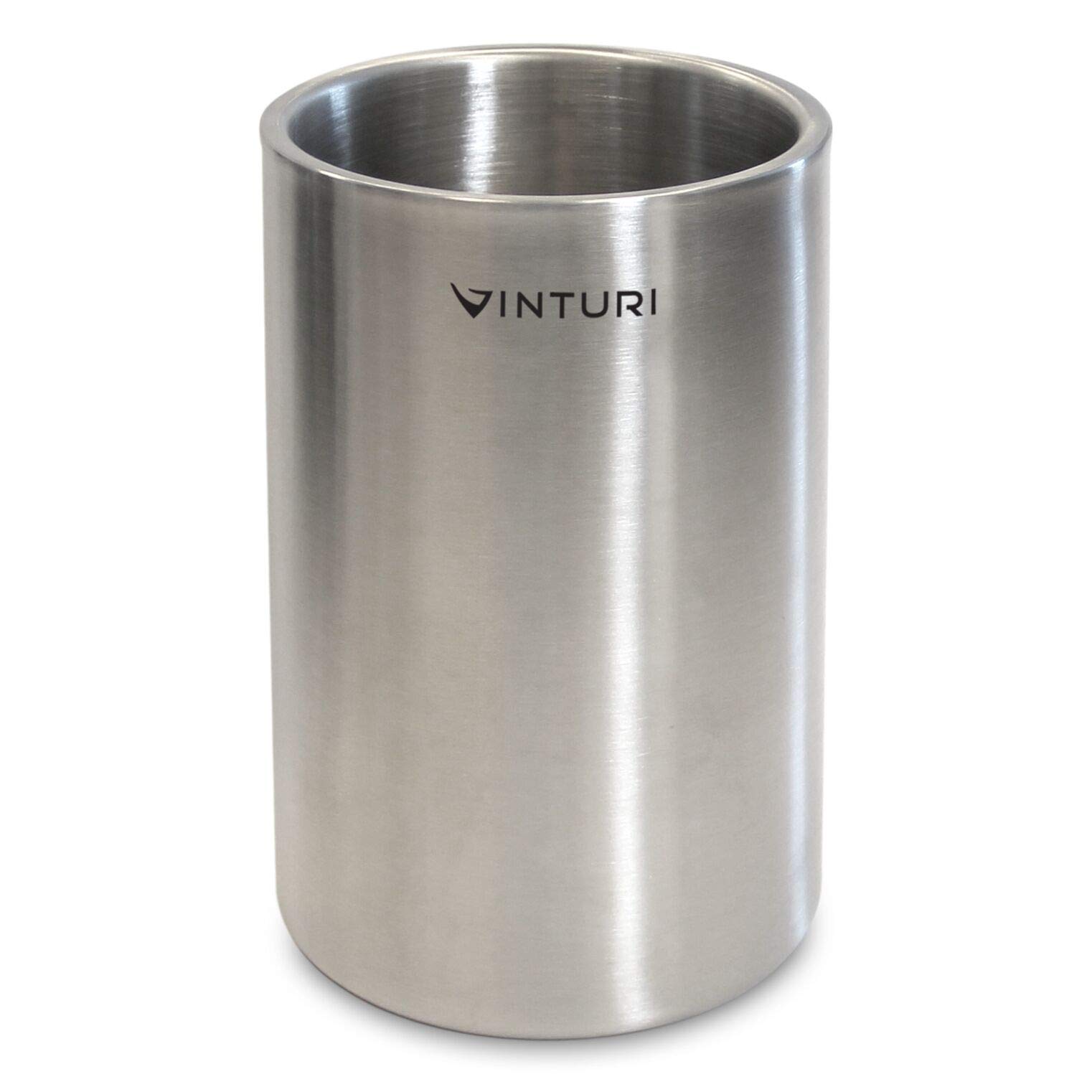 Vinturi V9073 Stainless Steel Double Walled Wine and Champagne Cooler No Ice Required, Silver