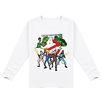 Boys Ghostbusters Crewneck Tee Shirt Lightweight Pullover Tops Graphic Long Sleeve T Shirt for 2-14Y