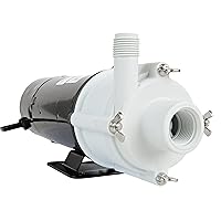 3-MDQX-SC 115-Volt, 1/15 HP, 1000 GPH, Non-Submersible Magnetic Drive Free Flow Aquarium Circulation Pump, 6-Ft. Cord, Black/White, 581507