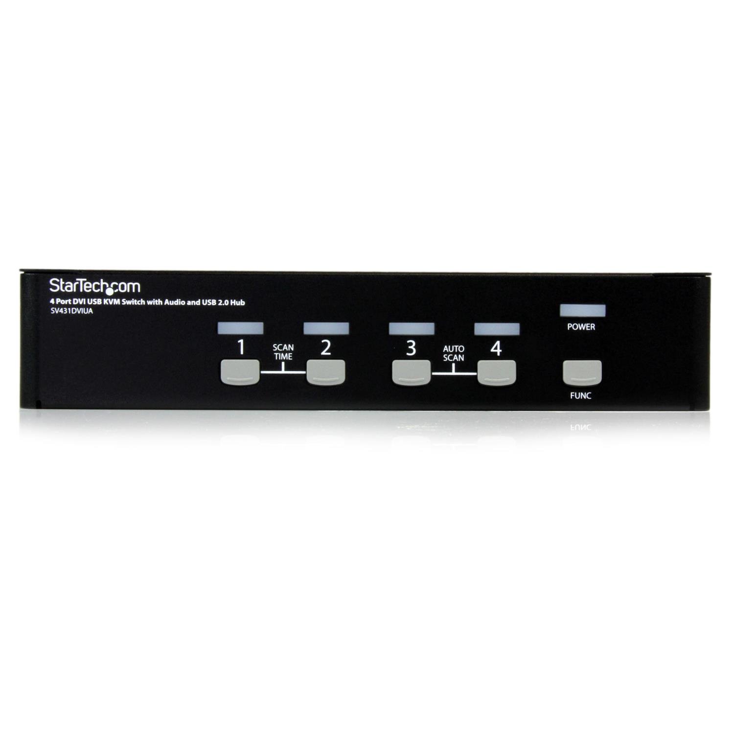 StarTech.com 4-Port KVM Switch for DVI Computers - 1U Rack-Mount KVM Switch with Audio - DVI KVM switch -2 port - 1U (SV431DVIUA)