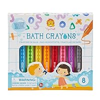 Bath Crayons - 8 Smooth Washable Bathtub Crayons - Wipe Cloth Included - Ages 3+ - 70127