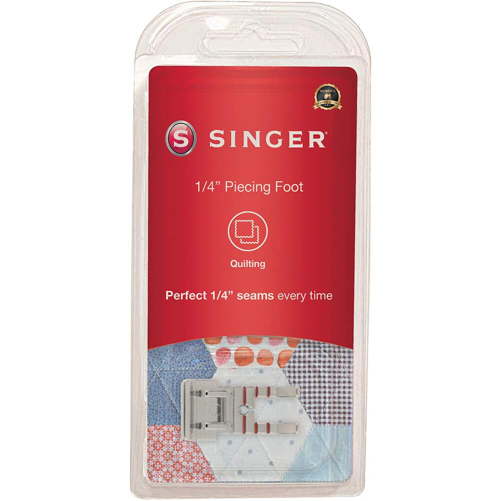 SINGER | Quarter Inch Piecing Presser Foot, Creates Perfect 1/4 Inch Seams, Great for Quilting, Baby & Doll Clothes - Sewing Made Easy, White