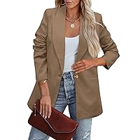 Women's Casual Blazer Casual Lapel Open Front Long Sleeve Work Office Suit Jacket Coat Blazer Dress