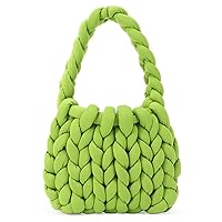 Wool Woven Bag,Woven Knitted Bag,Knotted Woven Handbag,Handmade Crochet Knitted Purse Shoulder Bag