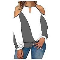 Women's Fashion Slim Blouses Off-Shoulder Everyday Round Neck Pullover Sweater Top Long Sleeve Classic Shirts
