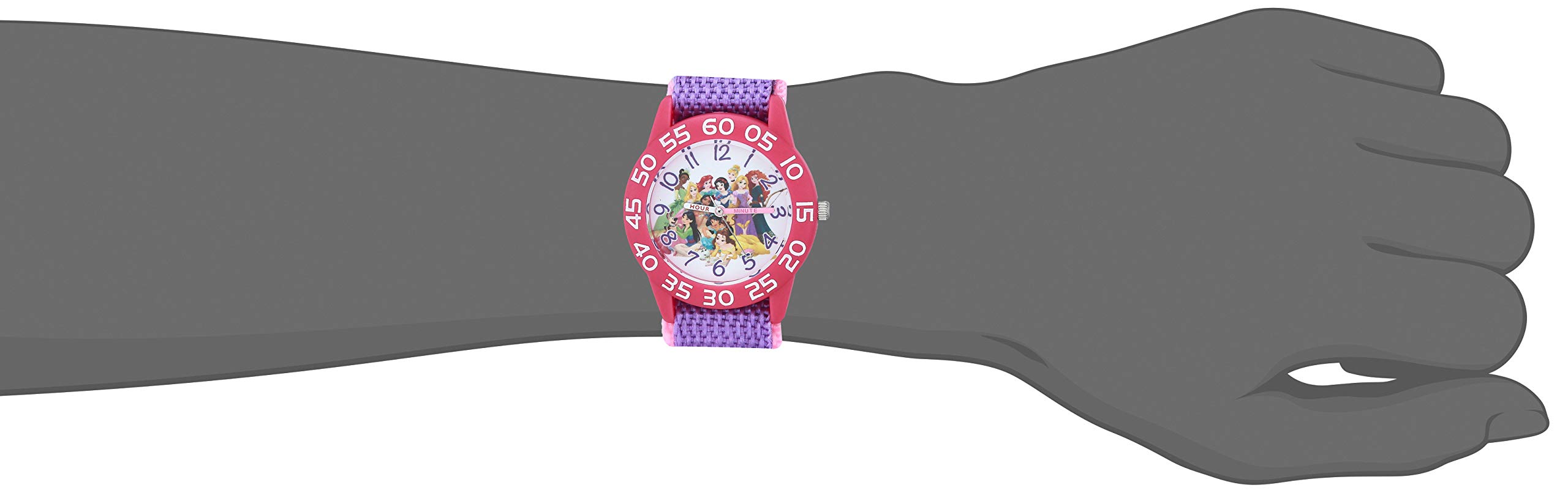 Disney Princess Kids' Plastic Time Teacher Analog Quartz Nylon Strap Watch