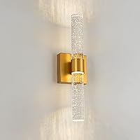 Bathroom Vanity Light Gold Wall Sconce 3000K Crystal Bubble Wall Lamp Modern Led Wall Lights for Bedroom Bathroom Living Room