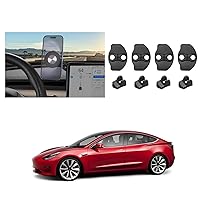 BASENOR Tesla Model 3 Model Y Magnetic Phone Mount Holder and 8PCS Tesla Model 3 Model Y Door Lock Cover