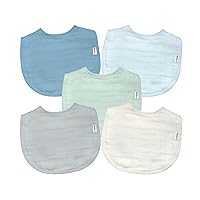 green sprouts Absorbent Organic Cotton Muslin Bibs, 0-12mo Hypoallergenic, STANDARD 100 by OEKO-TEX Certified, Tested for Hormones