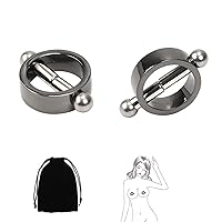 Round Magnetic Nipple Clamps, Nipple Clips Non Piercing for Daily Wearing Nipple Jewelry Surgical Steel Nipple Clips Sexual Pleasure