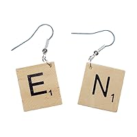 Scrabble Earrings Initials Chosse a Letter Name Initial Letter Upcycling K +?