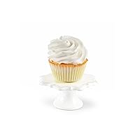 American Atelier Bianca Set of 4 Cupcake Pedestal Plates Decorative Set for Dinner Parties, Weddings, Catering & More, White