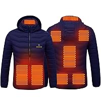 Heated Hoodie 8 Heating Zones Coat for Men and Women,Heated Jacket with 3 Heating Levels,Zip Heated Vest