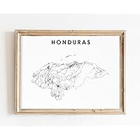 MG Global Minimalism Poster of Honduras Central America | 11x17 12x18 16x24 24x36 Hometown City Black and White Unframed Wall Art | Minimalist Print | Modern Home Office Decor
