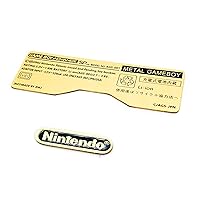 New Creative GBASP Metal Sticker Brass Paster A Pair Replacement, for Gameboy Advance GBA SP Handheld Console, Rustproof Carving Copper Rear Bottom Label + Front Logo Stickers + Adhesive Tape