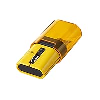 Bluetooth Mouse Rechargeble, Clippable, Silent, Quiet Click, 4 Button for iPad, Laptop PC and Mac Small Size, Yellow (M-CC2BRSYL-US)