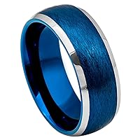 8mm Men Wedding Tungsten Ring 2 Tone Polished Classic Dome Personalized Tungsten Ring Comfort Fit TCR814