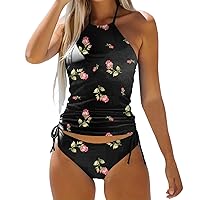 Modest Swimsuits for Teen Girls Bathing Suit Shorts Women Long Normal Swimsuit Backless 2 Piece Printing Adju