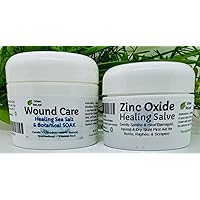 SET Urban ReLeaf Zinc Oxide Salve and Wound Care Healing Sea Salt Soak ! Gently Soothe & Heal Damaged, Injured Skin, 100% Natural, Vegan, Safe for Delicate Skin, Proudly Made in USA