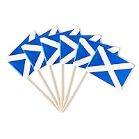 Scotland Flag Scottish Miniature Toothpick Flags Decorations Small Cupcake Toppers Cocktail Food Flags Decor For Independence Day Party Bar (100 pack)