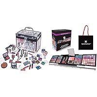 SHANY Carry All Trunk Makeup Set (Eye shadow palette/Blushes/Powder/Nail Polish and more) & All In One Harmony Makeup Set - Ultimate Color Combination - Eyeshadows, Blush Powder
