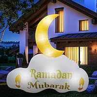 Inflatable Sheep Ramadan Eid Mubarak Muslim Islamic Holidays,External Lantern Moon,Built-in lamp for Yard Garden Lawn Indoor Outdoor Decorations