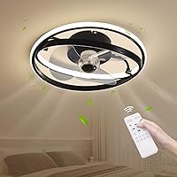 Ceiling Fan with LED Fan Modern Ceiling Light Adjustable Lighting Wind Speed ​​Dimmable Remote Control Ultra-Quiet Ceiling Chandelier for Bedroom Living Room Restauranc Suspension Chandelier