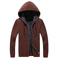 Autumn Winter Men Cardigan Sweater with Thick Wool and Hoodie Casual Sweater Warm Coat Casual Jacket