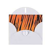 Tiger Stripe Print Blank Greeting Cards, Love Buttons, Pearl Paper Envelopes Suitable For Various Occasions - Anniversary Cards, Thank You Cards, Holiday Cards, Wedding Cards, Congratulations, And More