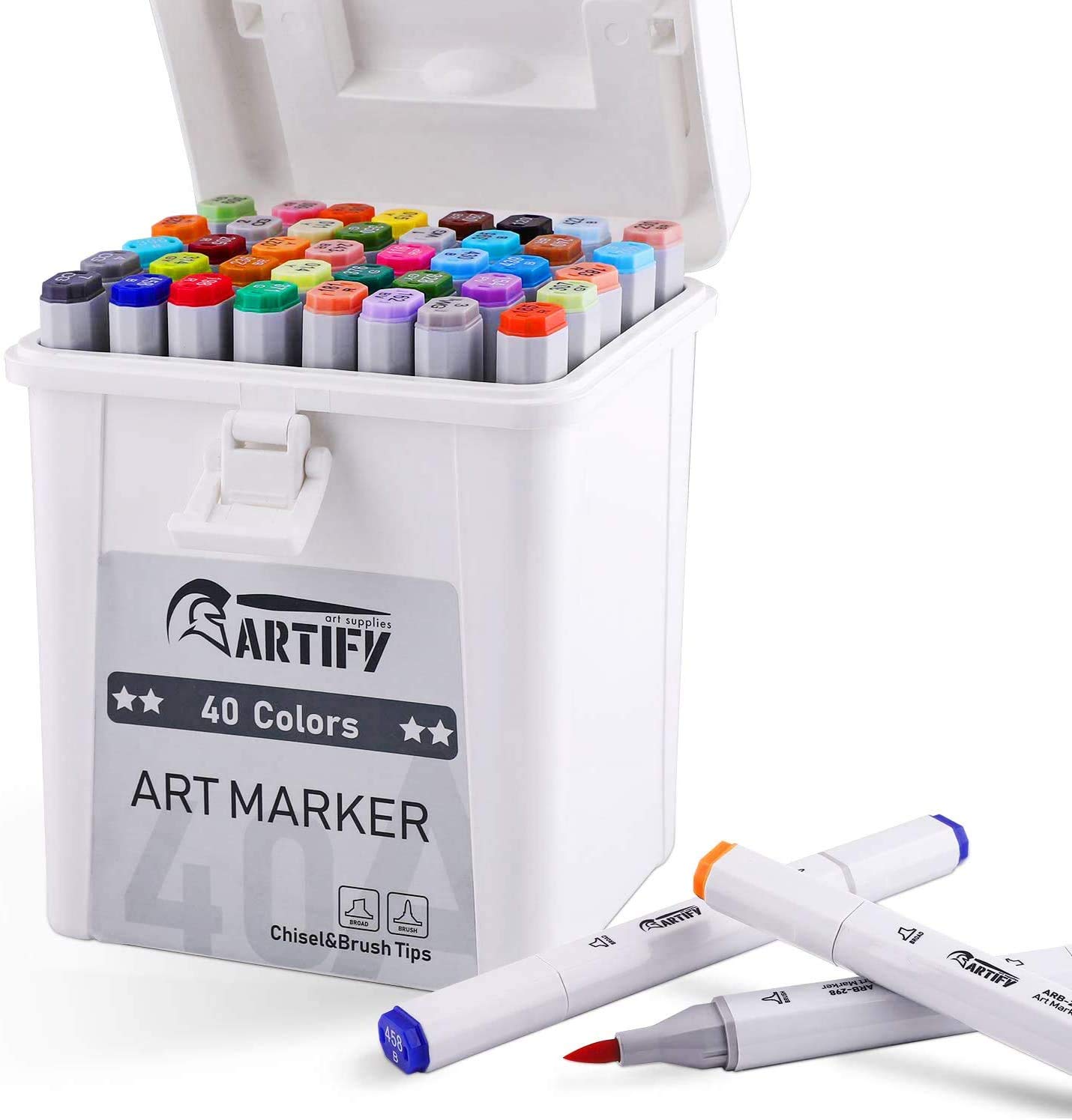 ARTIFY Alcohol Brush Markers, Brush & Chisel Dual Tips Professional Artist  Art Markers, Drawing Marker with Carrying Case for Adult Coloring (Set of