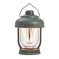 ARROWHEAD OUTDOOR 6-inch LED Camping Lantern, 4 Lighting Modes, USB-C Charging, IP6X, Max. 280 Lumens, Carabiner Included, Army Green