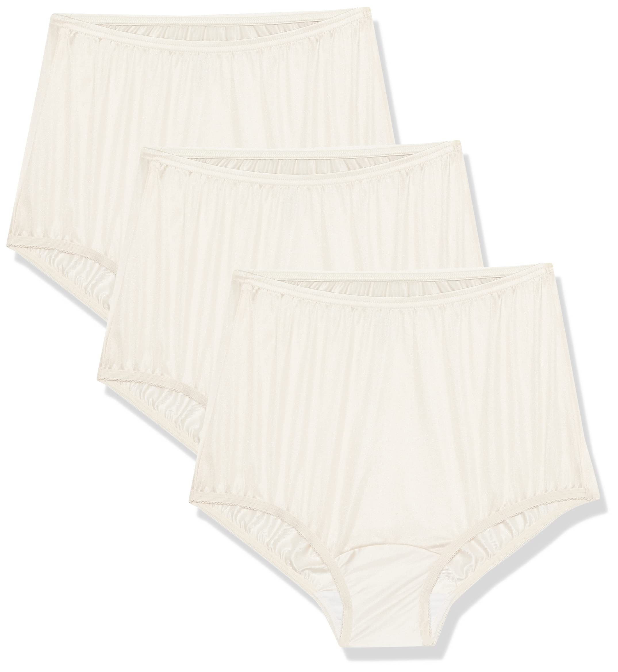 Vanity Fair womens Perfectly Yours Traditional Nylon Panties briefs underwear, 3 Pack - Fawn, 11 US
