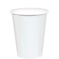 Vibrant Frosty White Paper Cups (Pack of 20) - 9 oz. - Perfect for Parties, Gatherings, Picnics & Home Use