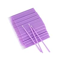 G2PLUS 500PCS Cotton Swabs, Purple Disposable Micro Applicators Brush for Makeup and Personal Care Cosmetic Micro Brush, Micro Swabs for Eyelash Extensions, Nails, Eyeliner (Head Diameter: 3.0mm)